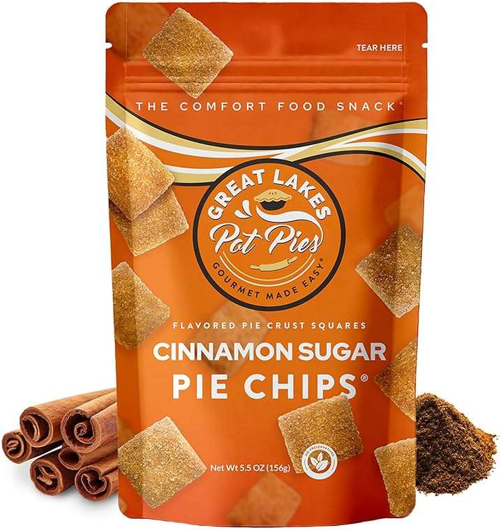 Great Lakes Pot Pies - Cinnamon Sugar Pie Chips - Crunchy Cookie Crisp - Buttery Cinnamon Snacks for Adults & Kids - Cinnamon Crackers - 4 Pack - Image 7