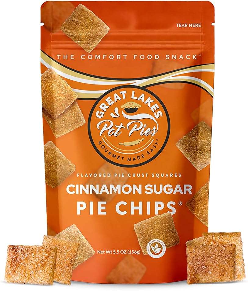 Great Lakes Pot Pies - Cinnamon Sugar Pie Chips - Crunchy Cookie Crisp - Buttery Cinnamon Snacks for Adults & Kids - Cinnamon Crackers - 4 Pack - Image 8