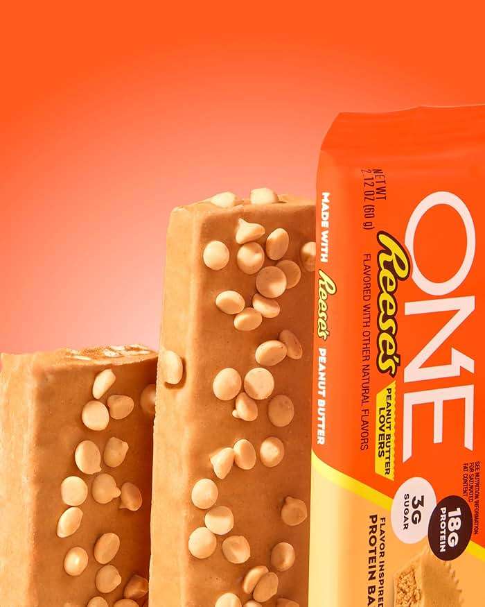 ONE Protein Bars, Reese's Peanut Butter Lovers, Gluten Free with 18g Protein and 3g Sugar, Pantry Staples, 2.12 oz (12 Count) - Image 4