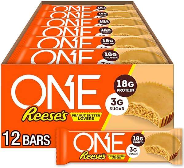 ONE Protein Bars, Reese's Peanut Butter Lovers, Gluten Free with 18g Protein and 3g Sugar, Pantry Staples, 2.12 oz (12 Count) - Image 5