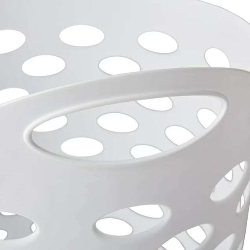 Tall Flex Laundry Basket Plastic Hamper for Clothes, Bedroom, and Storage with Handles 17.75" x 17.25" x 26", White - Image 5