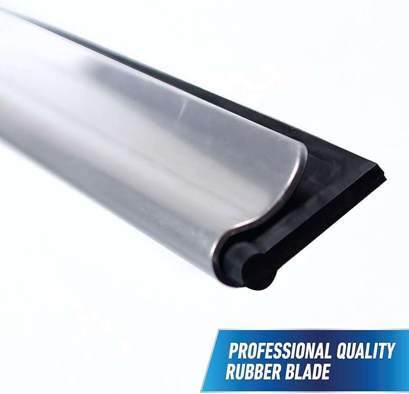 Unger Professional Connect and Clean 18” EZ Change Window and Glass Cleaning Squeegee, Large and Small Windows, Rubber Blade Tool for Streak-Free Results, Includes 12” Channel - Image 8