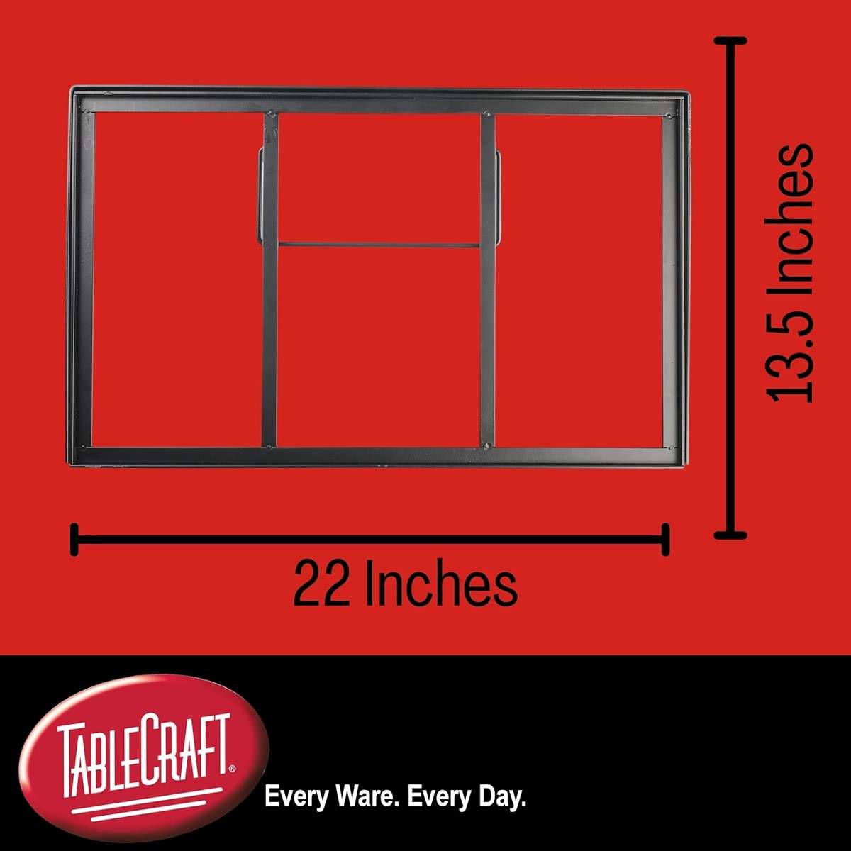 Tablecraft 11448 Gastronorm Metal Riser for Full-Size Crates, Folding Display Stand for Buffets and Retail, Powder-Coated Steel, 22" x 13.5" x 5", Black - Image 2