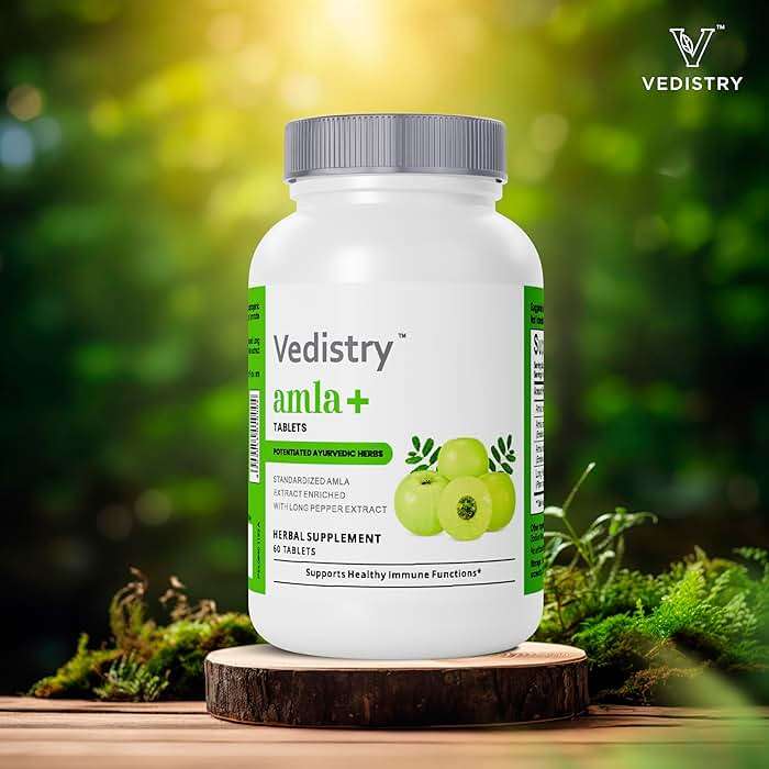 Vedistry Amla Supplement 1100mg Indian Gooseberry Tablet with Long Pepper for Immunity & Energy Herbal Supplement Rich in Vitamin C & Antioxidant for Hair Growth, Energy & Overall Wellness– 60 Tablets - Image 8