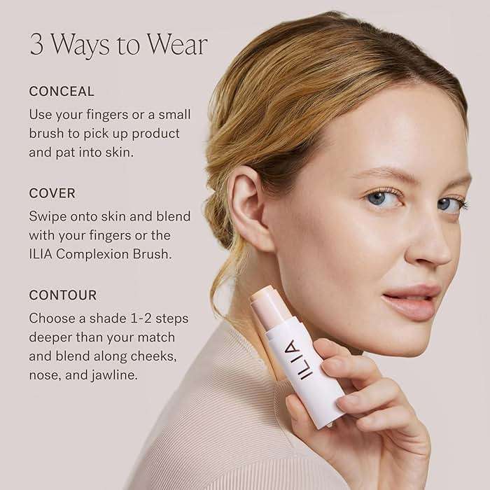 ILIA - Skin Rewind Complexion Stick - Foundation + Concealer + Skincare | Non-Toxic, Vegan, Cruelty-Free, Clean Makeup (37N - Ipe, 0.35 oz | 10 g) - Image 7