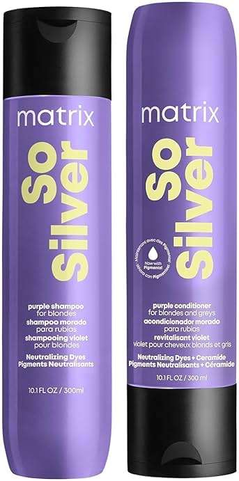 MATRIX So Silver Purple Shampoo and Pigmented Conditioner Set - Removes Brassy Yellow Undertones, Toning Conditioner For Blondes and Greys, Strengthens and Adds Shine, Premium Salon Haircare, Vegan - Image 2