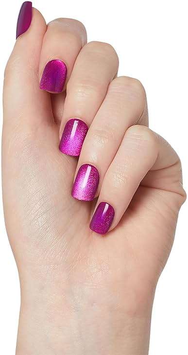 Kiss colorFX by Impress Press On Nails, Levels, 30 No Glue Peel and Stick Nails Kit with IMPROVED Adhesive, Pink Squoval Chrome Effect, Includes Prep Pad, Manicure Stick & Mini File - Image 5