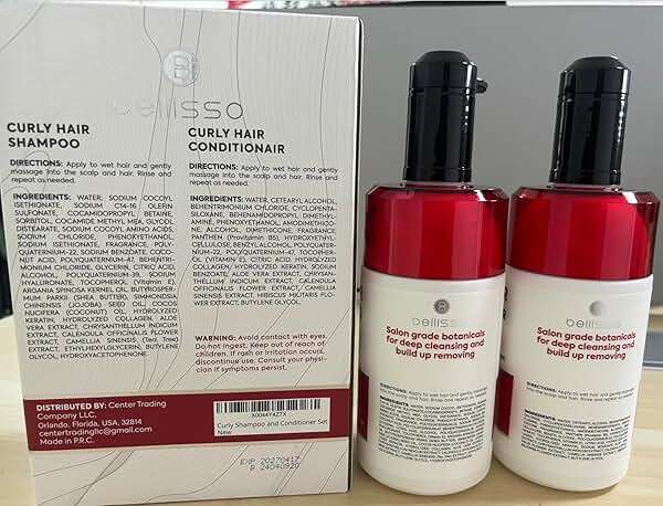 Curly Hair Shampoo and Conditioner Set - For Defining Wavy, Permed, Frizzy, Fine and Black Curls - Moisturizing, Sulfate Free Formula for Women and Men - Products are Safe for Color Treated Locks - Image 8