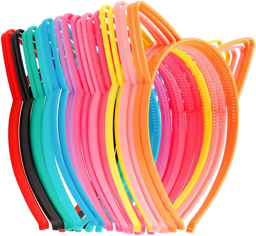 COCIDE 24Pcs Cat Ears Headbands Plastic Taylor Party Decorations Kitty Headbands for Girls Gabby Party Favors Birthday Supplies for Women Halloween Hair Accessories Hair Hoops Costume - Product Image