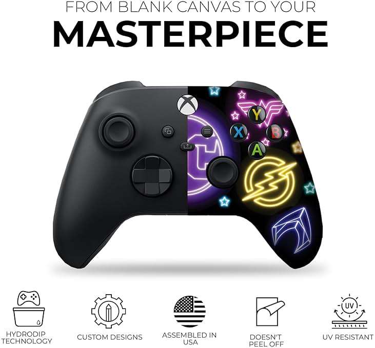 DreamController DC Comiic NEON Custom X-box Controller Wireless compatible with X-box One/Series X/S Proudly Customized in USA I Permanent HYDRODIP Print(NOT JUST A SKIN)(MODDED) - Image 3