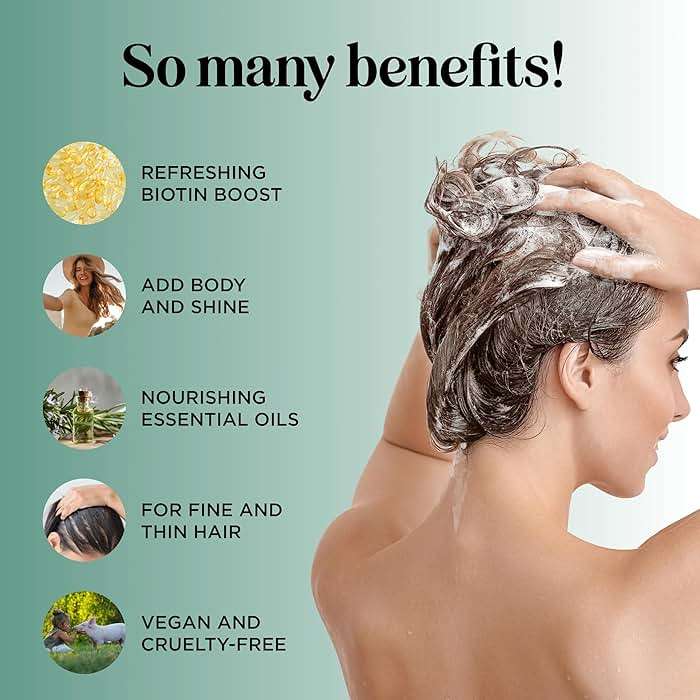 Volumizing Biotin and Rosemary Shampoo - Vegan Rosemary Biotin Shampoo for Thinning Hair for Women and Men with Nourishing B Vitamins & Tea Tree Oil - Paraben Silicone & Sulfate Free (16 Fl Oz) - Image 3