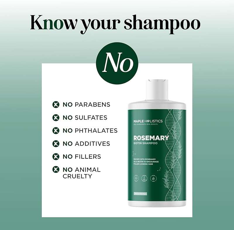 Volumizing Biotin and Rosemary Shampoo - Vegan Rosemary Biotin Shampoo for Thinning Hair for Women and Men with Nourishing B Vitamins & Tea Tree Oil - Paraben Silicone & Sulfate Free (16 Fl Oz) - Image 4