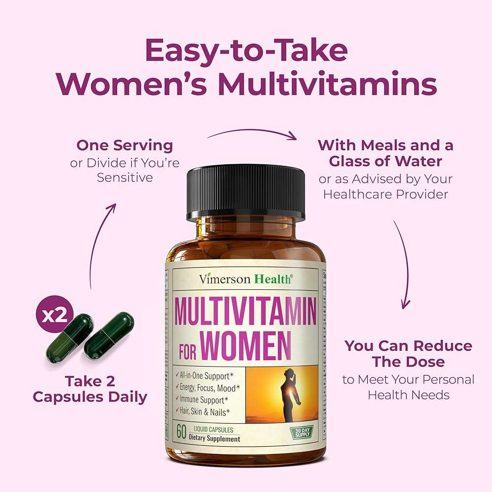 Vimerson Health Multivitamin for Women: Vitamins, Minerals and Bioavailable D3 for Focus and Energy Support – Daily Womens Multivitamins and Multiminerals – 60 Liquid Capsules - Image 8