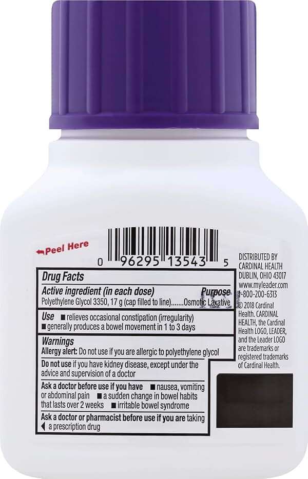 Leader ClearLax Laxative Powder for Gentle Constipation Relief, Grit-Free, Polyethylene Glycol, Osmotic Laxative, Stimulant-Free, Softens Stool, 30-Day Supply, 17.9 Ounce, 30 Doses (Pack of 3) - Image 2