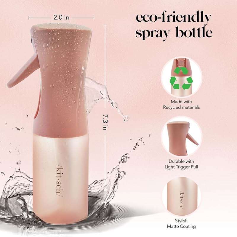 Kitsch Continuous Spray Bottle for Hair – Fine Mist Water Mister & Water Spray Bottle – Recycled Hair Spray Bottle – Spray Bottles for Cleaning, Styling, Plants & More – Terracotta, 150ml - Image 3