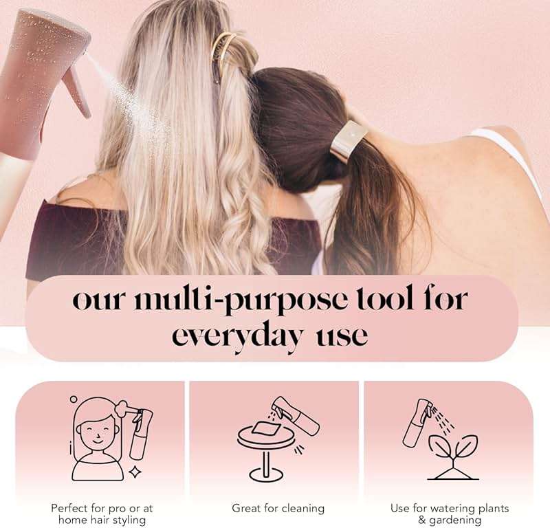 Kitsch Continuous Spray Bottle for Hair – Fine Mist Water Mister & Water Spray Bottle – Recycled Hair Spray Bottle – Spray Bottles for Cleaning, Styling, Plants & More – Terracotta, 150ml - Image 6