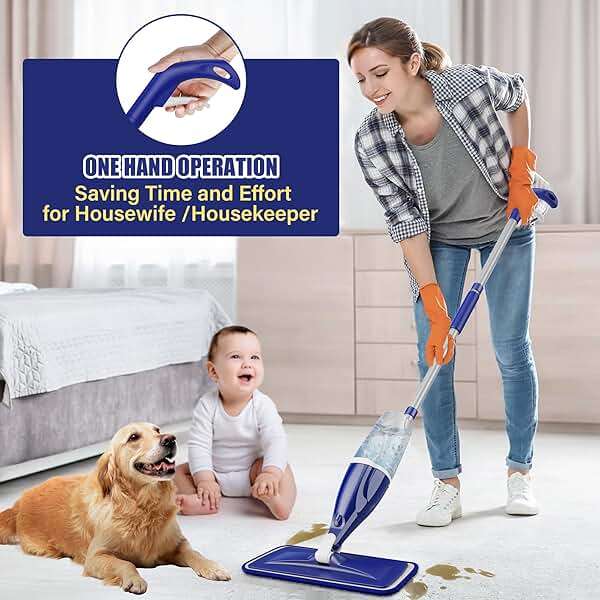 Microfiber Spray Mop for Floors Cleaning: Wet Dry Hardwood Floor Mops with 3 Washable Reusable Pads for Swiffer Powermop - Flat Mop with Sprayer for Tile Wood Laminate Vinyl Marble - Image 2