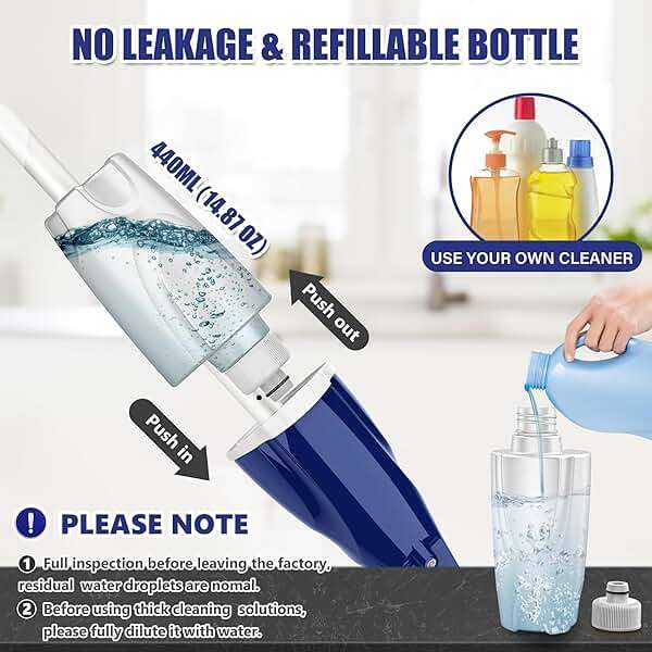 Microfiber Spray Mop for Floors Cleaning: Wet Dry Hardwood Floor Mops with 3 Washable Reusable Pads for Swiffer Powermop - Flat Mop with Sprayer for Tile Wood Laminate Vinyl Marble - Image 5