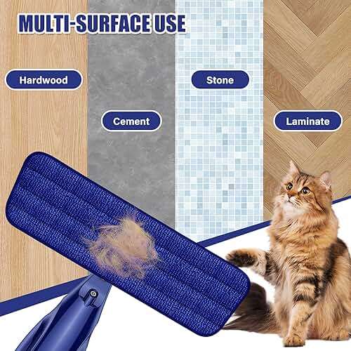 Microfiber Spray Mop for Floors Cleaning: Wet Dry Hardwood Floor Mops with 3 Washable Reusable Pads for Swiffer Powermop - Flat Mop with Sprayer for Tile Wood Laminate Vinyl Marble - Image 7