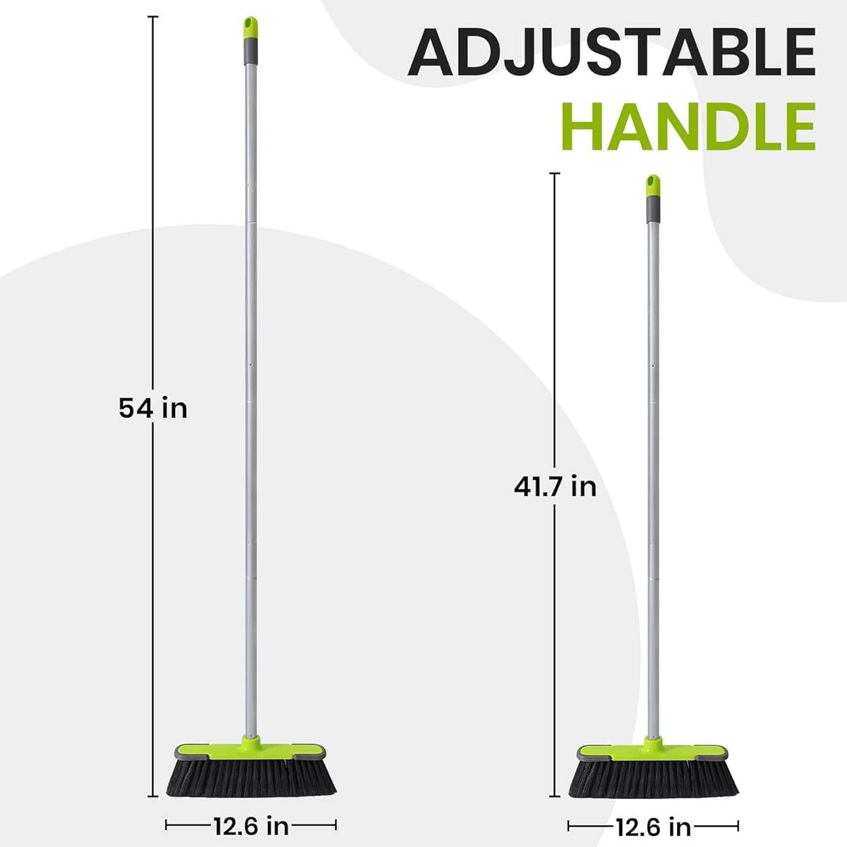 Green Indoor Broom 54" Long Handle House Broom for Floor Cleaning Sweeping Broom for Kitchen, Garage, Lobby, Patio and Garden - Image 2