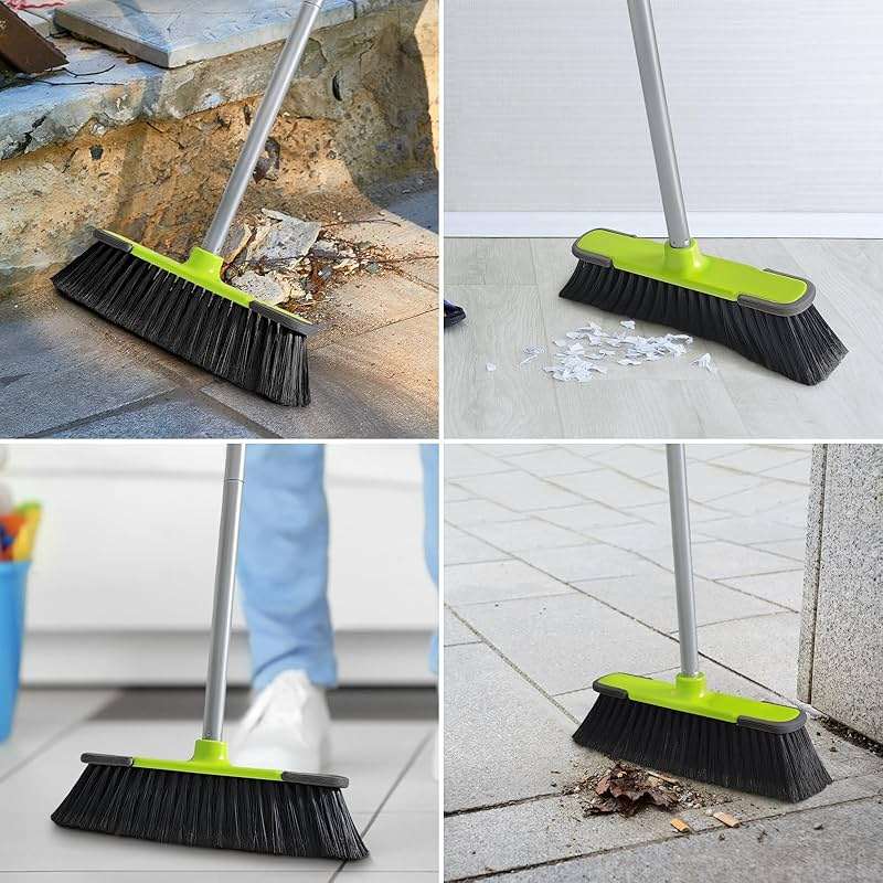Green Indoor Broom 54" Long Handle House Broom for Floor Cleaning Sweeping Broom for Kitchen, Garage, Lobby, Patio and Garden - Image 7