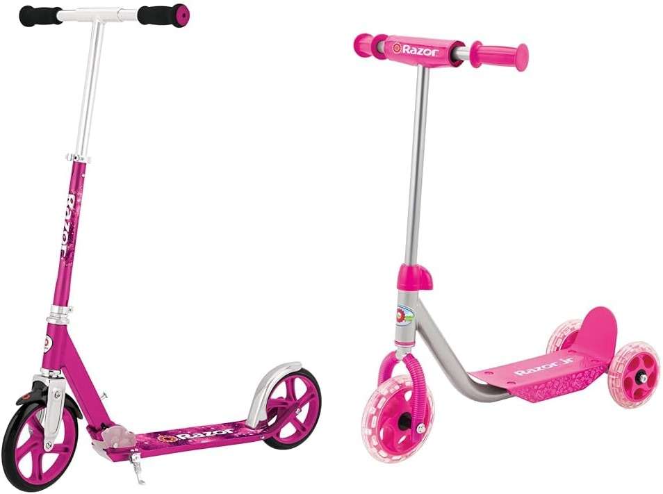 Razor A5 LUX Kick Scooter - Pink - FFP,38.6 Inch & Jr. Lil' Kick Scooter - Image 1