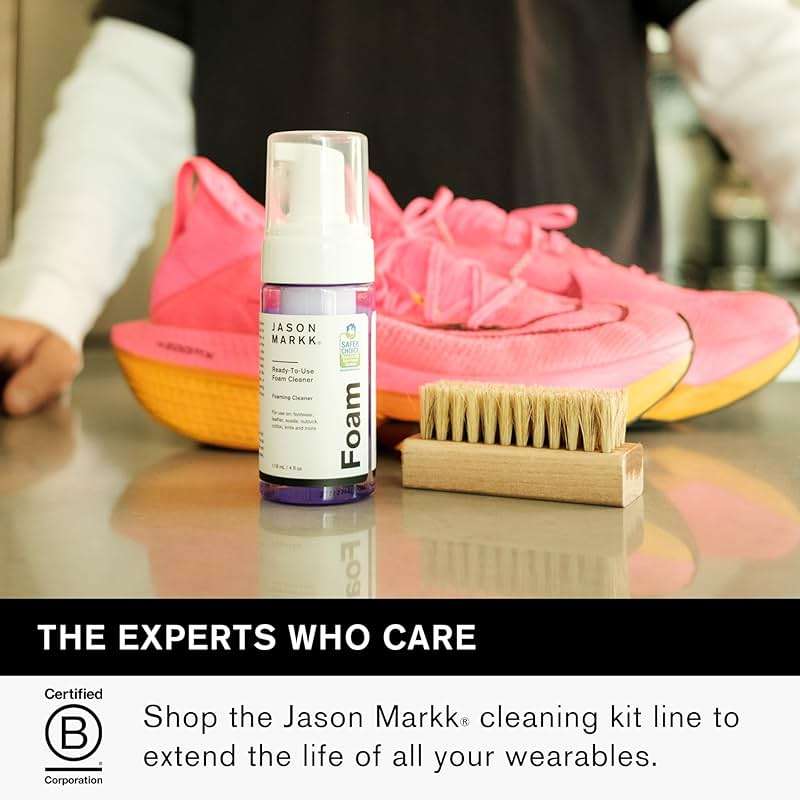 Jason Markk Quick Clean Kit, Shoe Cleaner, 2-Piece Set, Ready-To-Use Foam & Delicates Brush, Sneaker Care, Ideal for Footwear, Safe for Leather, Suede, Nubuck, Cotton, Knits, 4oz - Image 7