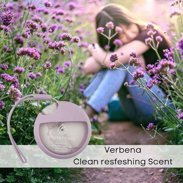 POCKET CARE–Organic Moisturizing Refillable Hydrating Verbena Hand Sanitizer Spray (25 ml/0.85 FL OZ) Preppy,Portable with Strap, Mini Travel Keychain– 100% Natural Power Mist - Image 2