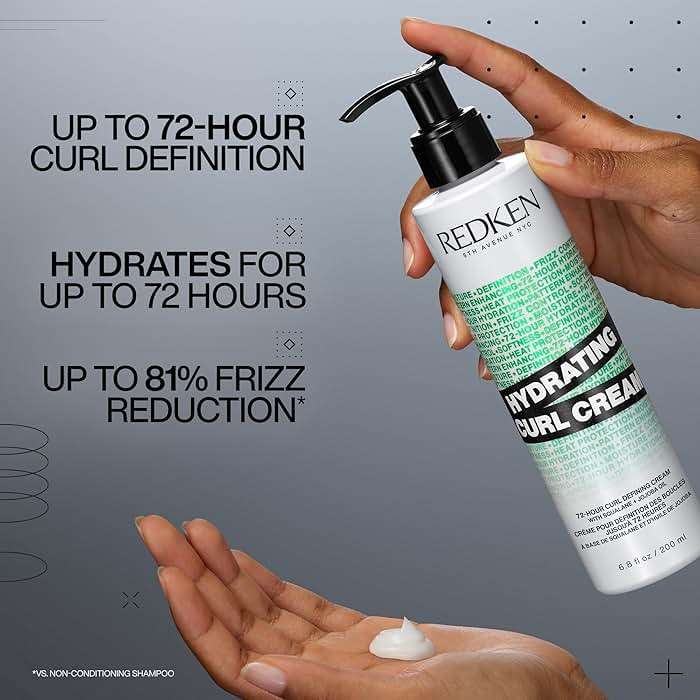 Redken Hydrating Curl Cream - 72 Hour Curl Definition, Heat Protection up to 450°F, Hydrates & Reduces Frizz, With Squalane & Jojoba Oil - Image 2