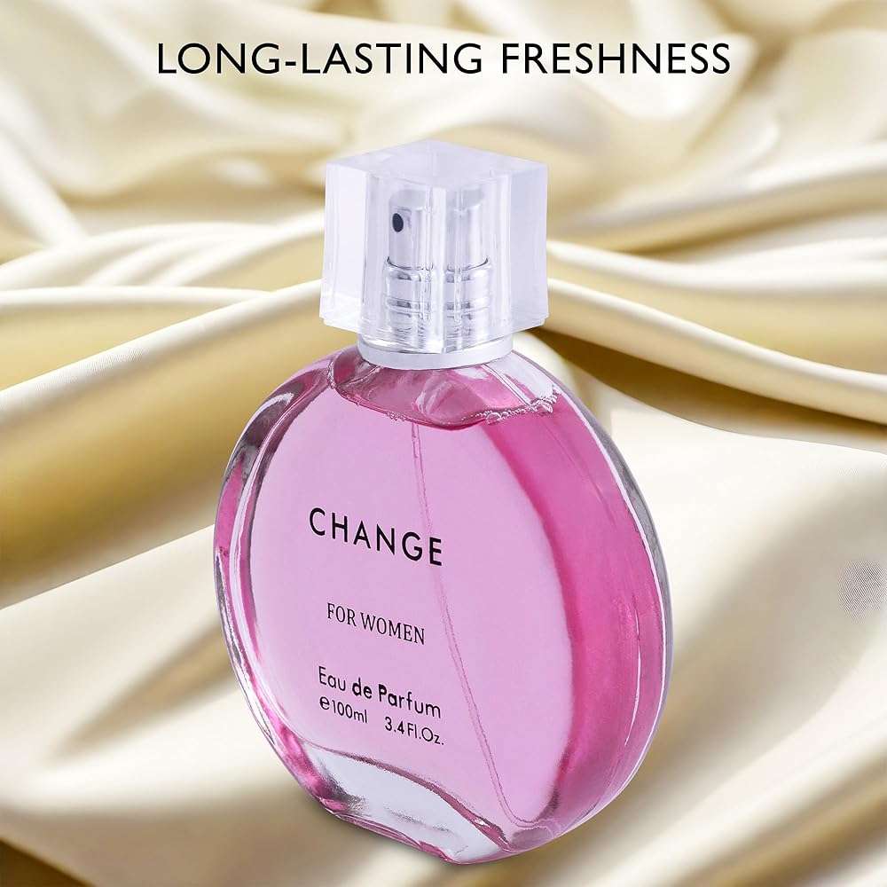 Change Eau De Parfum for Women - Spicy pink pepper on Top Pairing Floral Heart Notes of Jasmine & Iris - Suitable for Casual Wear - Mild & Paraben Free - Elegant 100ml Bottle Packaged in a Box - Image 3
