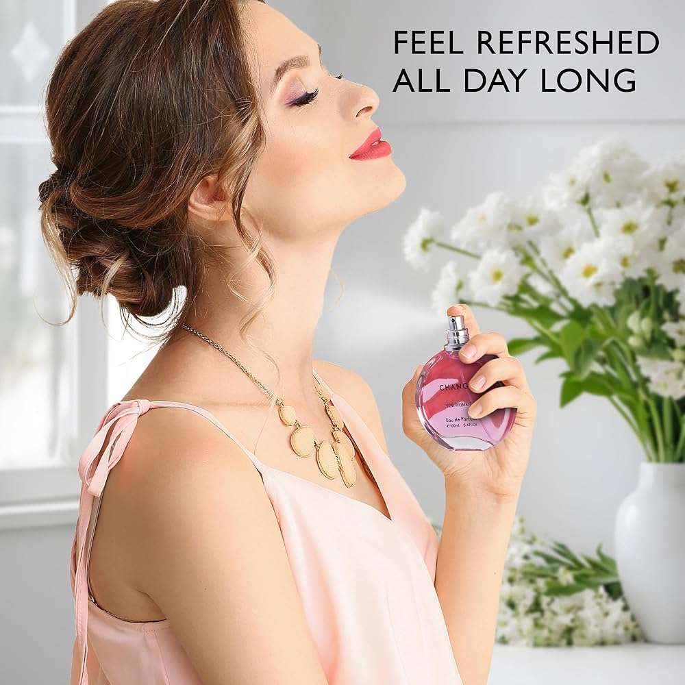 Change Eau De Parfum for Women - Spicy pink pepper on Top Pairing Floral Heart Notes of Jasmine & Iris - Suitable for Casual Wear - Mild & Paraben Free - Elegant 100ml Bottle Packaged in a Box - Image 5
