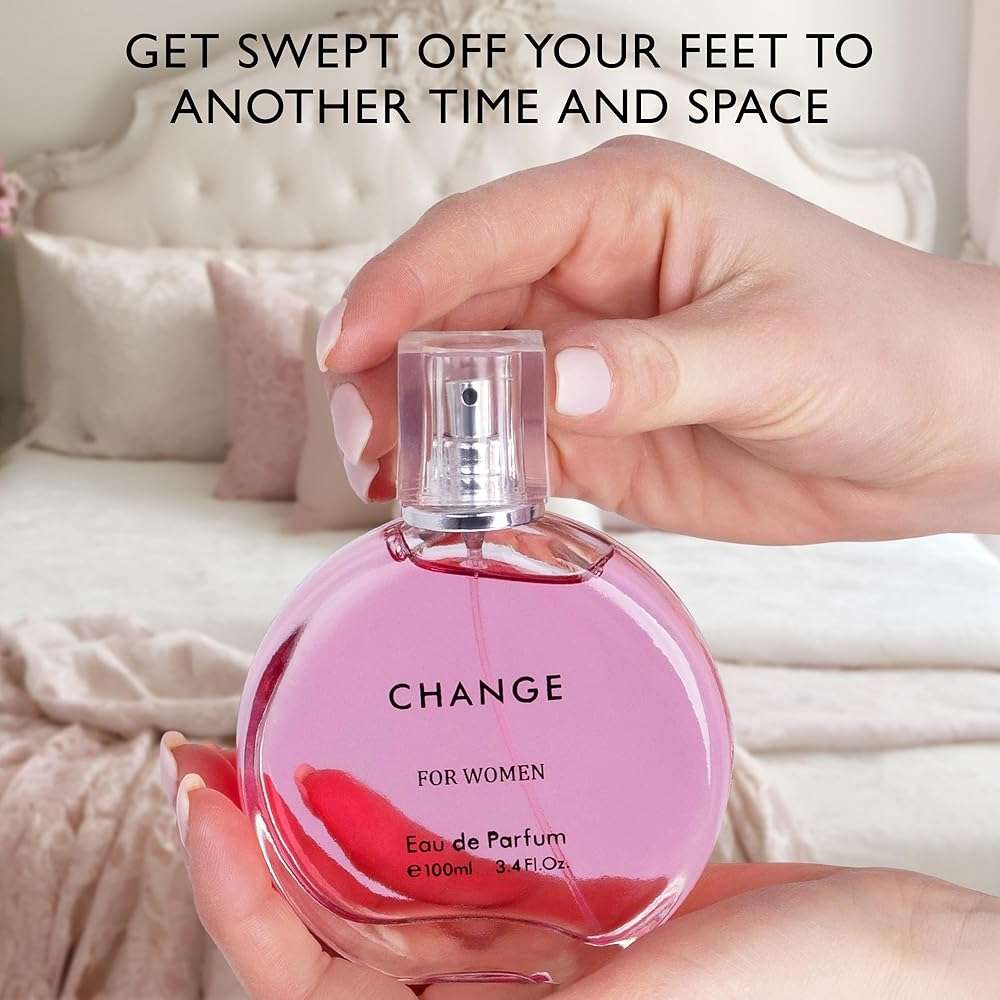Change Eau De Parfum for Women - Spicy pink pepper on Top Pairing Floral Heart Notes of Jasmine & Iris - Suitable for Casual Wear - Mild & Paraben Free - Elegant 100ml Bottle Packaged in a Box - Image 6