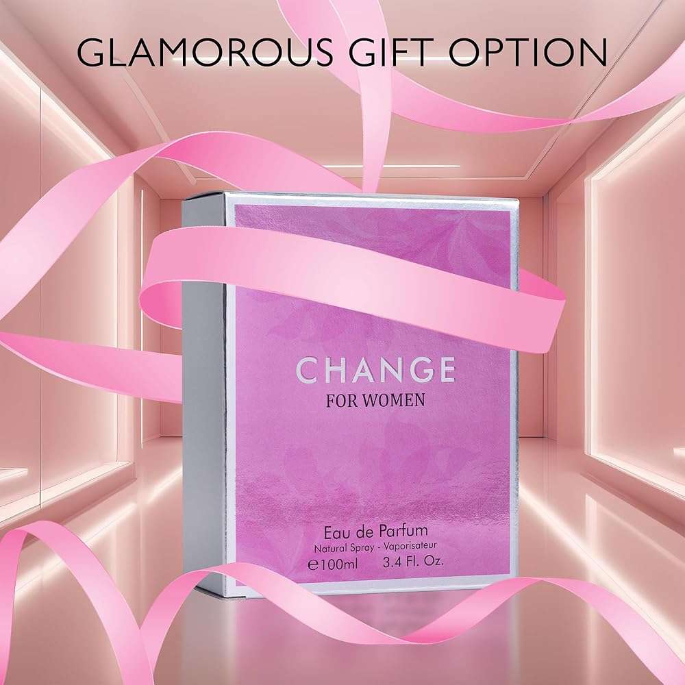Change Eau De Parfum for Women - Spicy pink pepper on Top Pairing Floral Heart Notes of Jasmine & Iris - Suitable for Casual Wear - Mild & Paraben Free - Elegant 100ml Bottle Packaged in a Box - Image 7