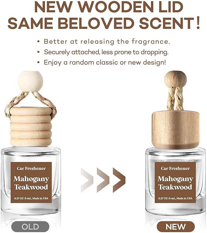 Car Air Freshener Hanging 2 Pack,Mahogany Teakwood Essential Oil Diffuser for Car, Car Air Freshener Cute, 45+ days Long Lasting Air Freshener for Car And Women, car accessories Made in USA - Image 5