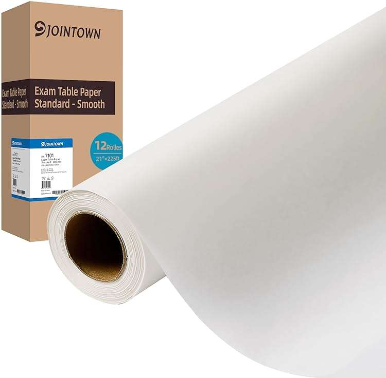 Jointown Exam Table Paper - New Upgrade Barrier Protection, 21" x 225ft, Smooth White Case of 12 Rolls - Hygienic, Disposable, and Reliable Medical Table Paper Supplies - Image 1