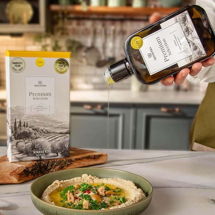 NVG NOVAVERA 1,000+ MG/KG High Polyphenol Rich Olive Oil, Early Harvest, USDA Organic Drinking Extra Virgin Olive Oil, Evoo World Ranking Top 1, Low Acidity, Cold Pressed, 16.9 oz - Image 3