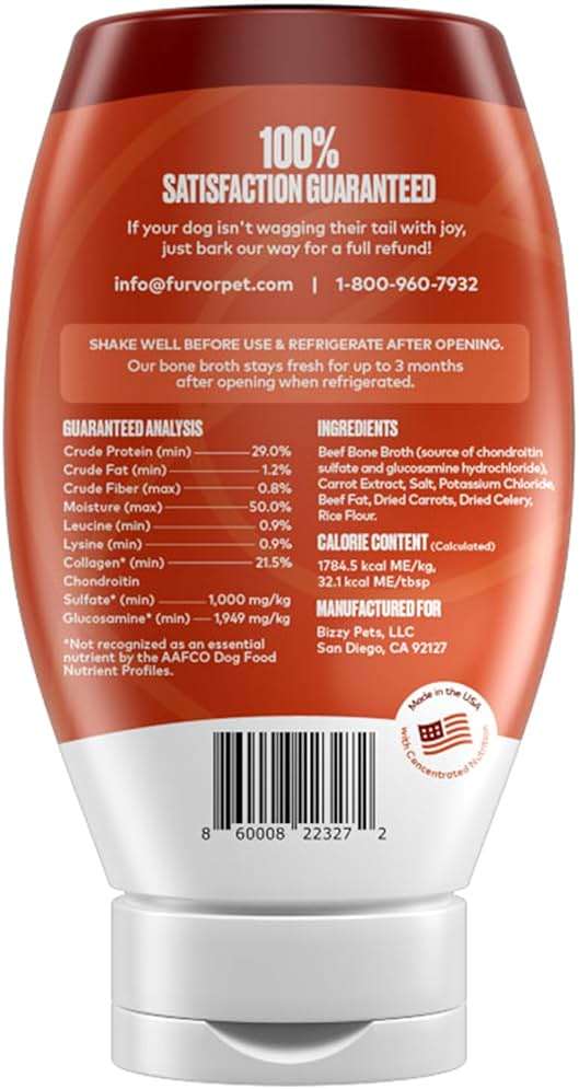 Beef Bone Broth Concentrate for Dogs - Collagen Protein Supplement - Digestion, Mobility, Coat, Immune System, Joints - Healthy Dog Food Gravy Topper - Human Grade, Made in USA (12 oz, 20 Servings) - Image 2