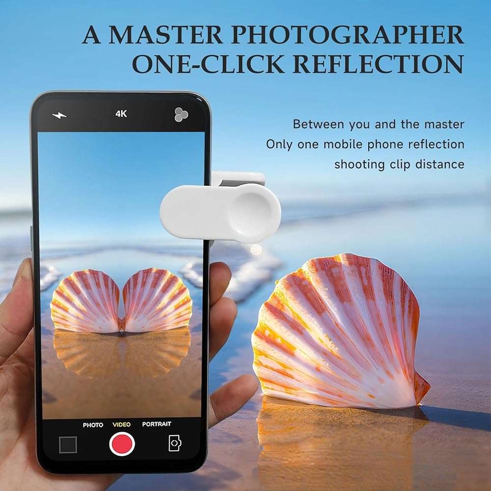 High Definition Phone Camera Reflection Shooting Mirror with Clip for Smartphone Photography, Flip Mirror for Landscape and Portrait Shots, Compact Glass Lens for Clear Reflections - Image 3