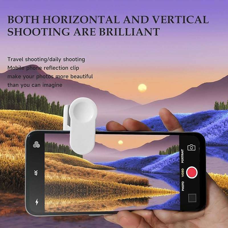 High Definition Phone Camera Reflection Shooting Mirror with Clip for Smartphone Photography, Flip Mirror for Landscape and Portrait Shots, Compact Glass Lens for Clear Reflections - Image 4