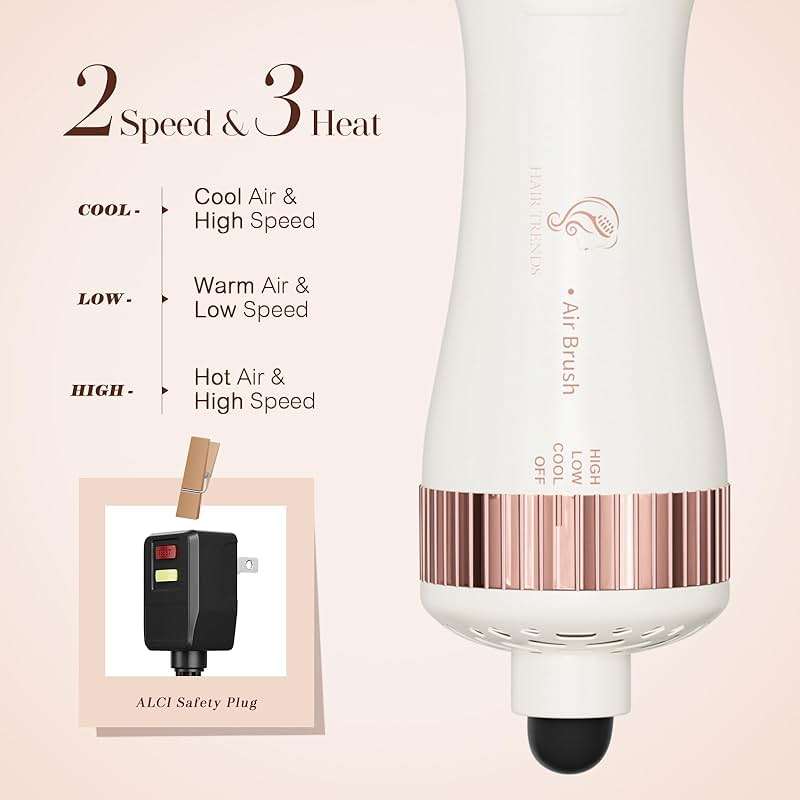 Travel Blow Dryer Brush in one, Dual Voltage 120V-240V Mini Hot Air Brush, Hair Trends Nano Titanium 2 Inch One Step Hair Dryer and Styler Volumizer Oval Shape - Image 6