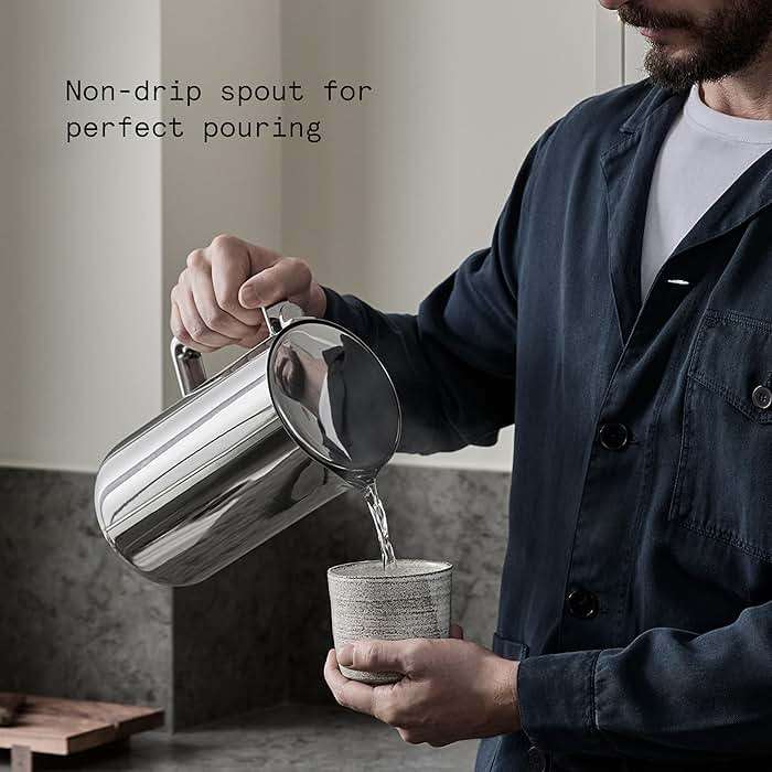 Aarke Stainless Steel Kettle - Perfect for Coffee and Tea Maker Enthusiasts, Non-Drip Spout, Double-Wall Construction, Dry Boil Protection, Heat-Safe Handle, LED Cool-Down Indicator, 1.2L (Steel) - Image 5