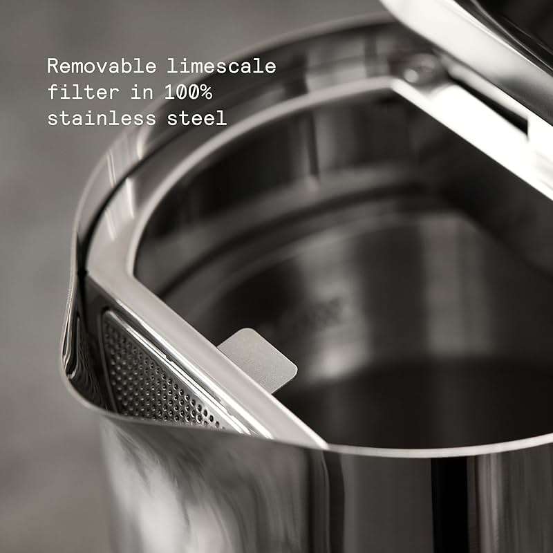 Aarke Stainless Steel Kettle - Perfect for Coffee and Tea Maker Enthusiasts, Non-Drip Spout, Double-Wall Construction, Dry Boil Protection, Heat-Safe Handle, LED Cool-Down Indicator, 1.2L (Steel) - Image 7