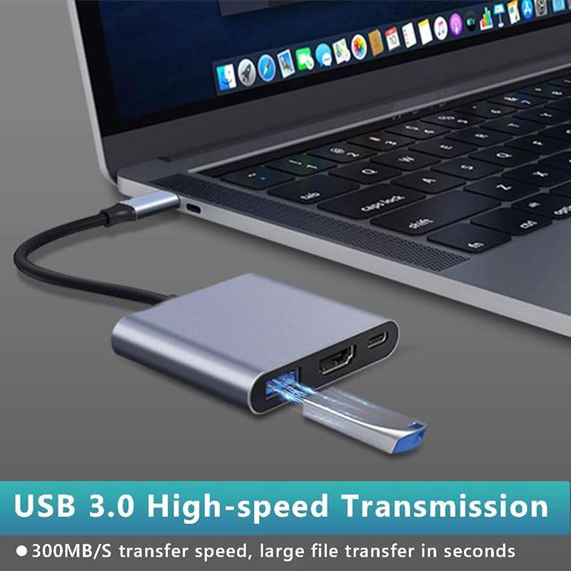 USB C to HDMI Adapter for Mac, 3-in-1 USB C HDMI Adapter with 4K HDMI Output USB 3.0 Port & PD 100W Fast Charging Port for MacBook Pro, iPhone 15, Samsung Gaalaxy S24/S23, Dell XPS, etc - Image 5