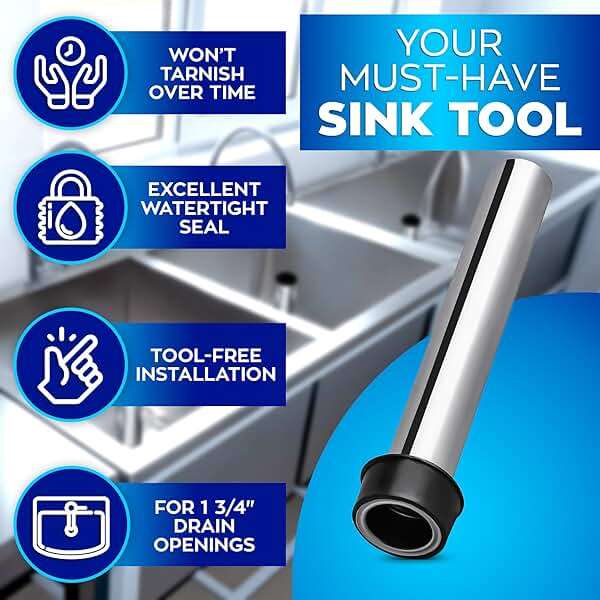 Set of 3 Bar Sink Stopper - 7.48 x 1.75" (LxD) Bar Drain Stopper Pipe for Standard Sinks, Lightweight and Simple to Use, Rust Resistant - Good for Bar and Kitchen, Suitable for Home and Commercial Use - Image 4