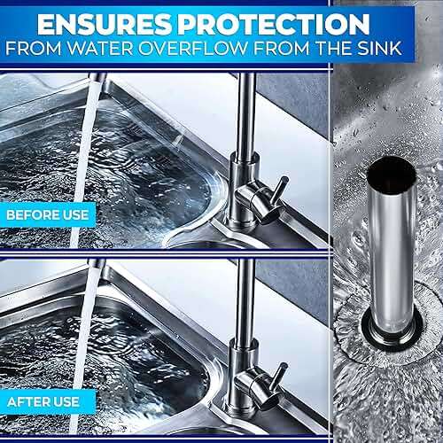 Set of 3 Bar Sink Stopper - 7.48 x 1.75" (LxD) Bar Drain Stopper Pipe for Standard Sinks, Lightweight and Simple to Use, Rust Resistant - Good for Bar and Kitchen, Suitable for Home and Commercial Use - Image 8