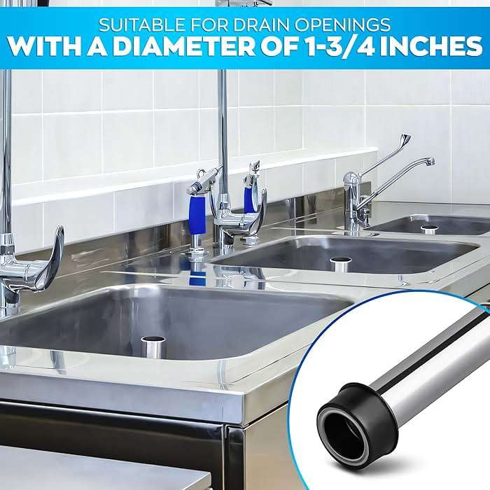 Set of 3 Bar Sink Stopper - 7.48 x 1.75" (LxD) Bar Drain Stopper Pipe for Standard Sinks, Lightweight and Simple to Use, Rust Resistant - Good for Bar and Kitchen, Suitable for Home and Commercial Use - Image 9