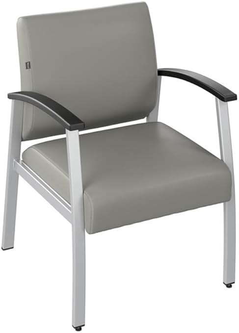 Bush Business Furniture Arrive Waiting Room Guest Chair with Arms in Light Gray Vinyl, Reception Area Seating for Office and Lobby - Image 4