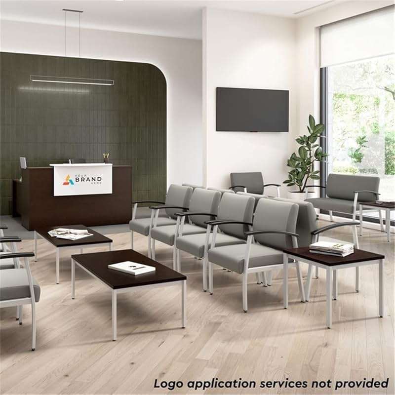 Bush Business Furniture Arrive Waiting Room Guest Chair with Arms in Light Gray Vinyl, Reception Area Seating for Office and Lobby - Image 5