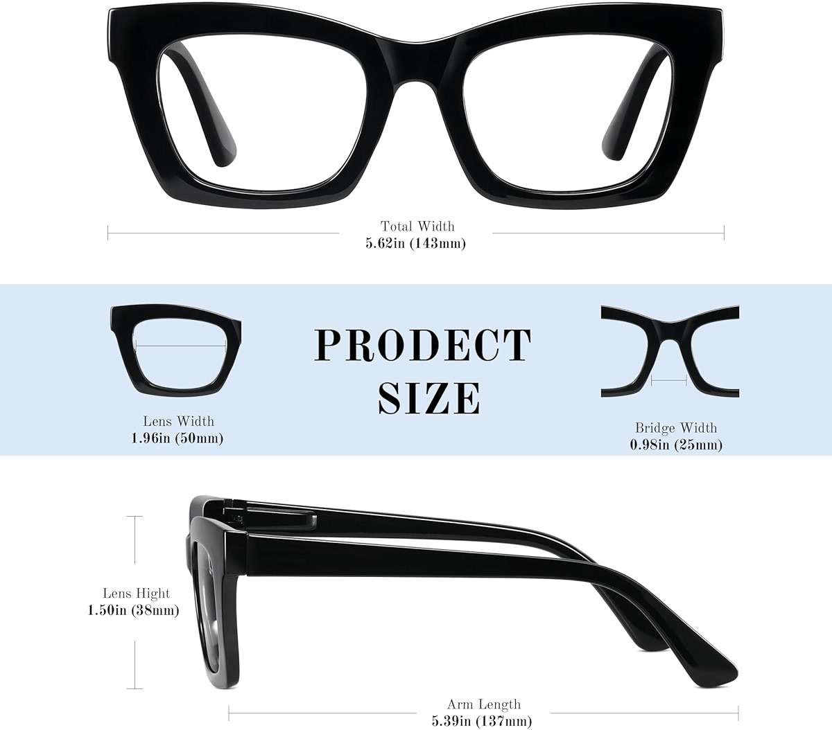 resjok Reading Glasses for Women - Stylish Blue Light Blocking Glasses Square Readers with Spring Hinge - Image 3
