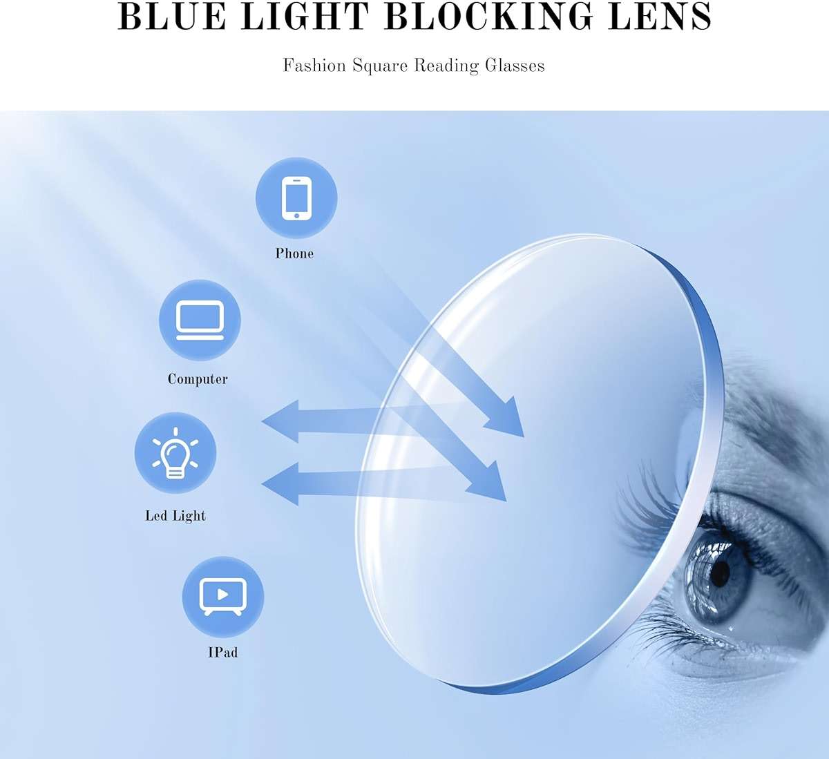 resjok Reading Glasses for Women - Stylish Blue Light Blocking Glasses Square Readers with Spring Hinge - Image 6